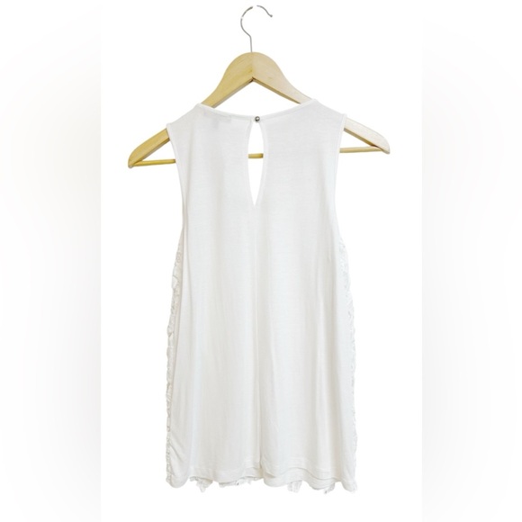 Embroidered Floral Crochet Lace White Tank Blouse Size Small NWT - Picture 3 of 5